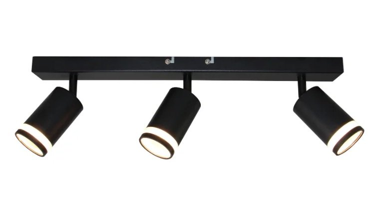APLIQUE 3 LUCES GU10 NEGRO LOGY III